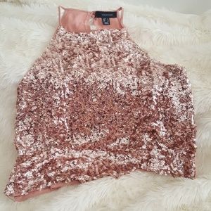 Pink Sequins Tank Shirt